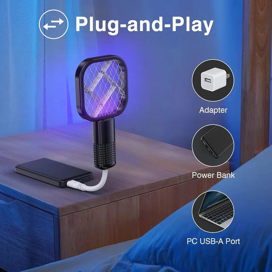 USB Rechargeable Mosquito Killer Racket | Portable Mosquito Repellent Racket With UV Light For Home Office Use