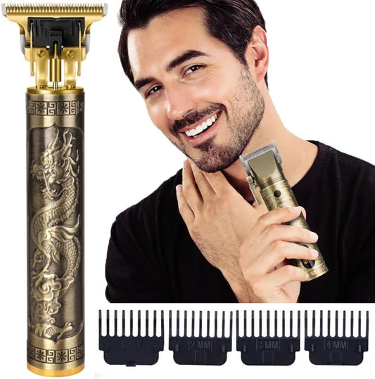 Metal Body Vintage T9 Hair Trimmer for Men – Professional USB Rechargeable Beard & Hair Cutting Machine | Precision Shaver with Powerful Motor