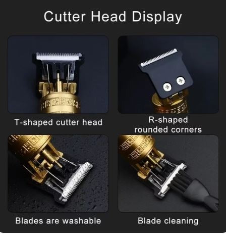 Metal Body Vintage T9 Hair Trimmer for Men – Professional USB Rechargeable Beard & Hair Cutting Machine | Precision Shaver with Powerful Motor