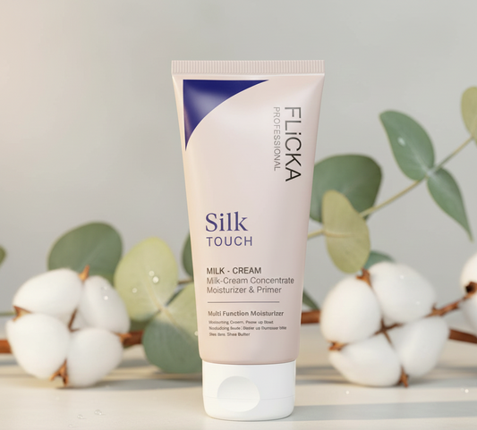 Flicka Professional Silk Touch Milk-Cream Concentrate – 3-in-1 Moisturizer, Primer & Makeup