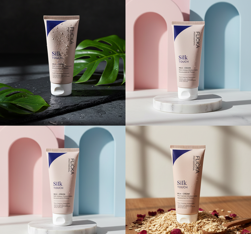 Flicka Professional Silk Touch Milk-Cream Concentrate – 3-in-1 Moisturizer, Primer & Makeup