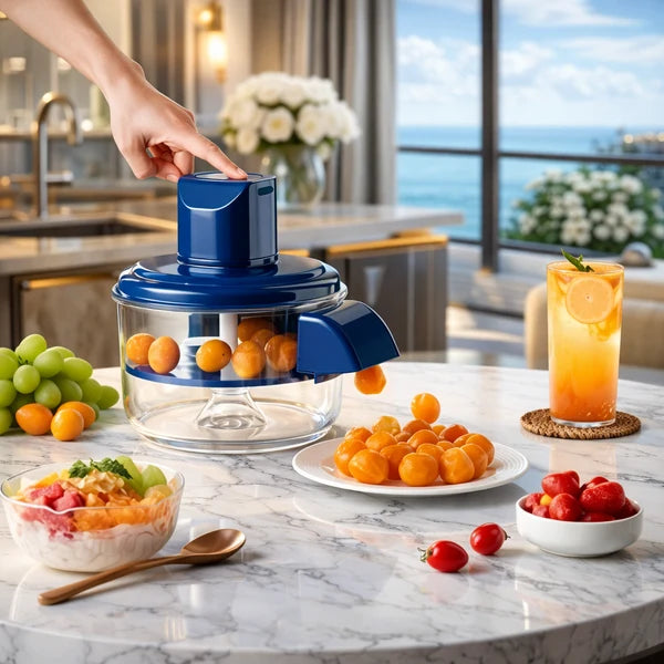 Multi-Functional Vegetable & Fruit Chopper – Manual Food Cutter with Transparent Bowl for Garlic, Fruits, Vegetables & More Rs 2,194
